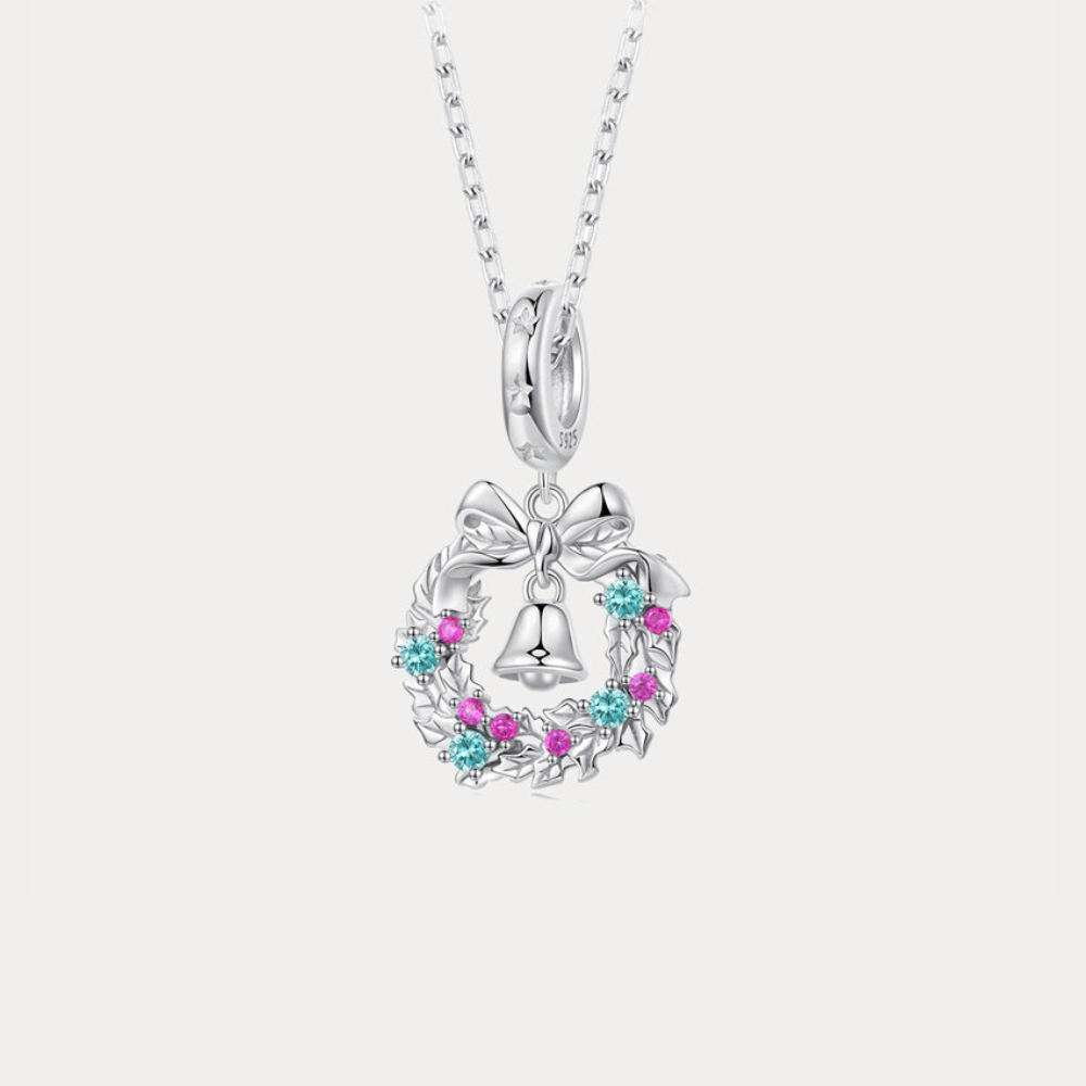 Christmas Bell Wreath Necklace