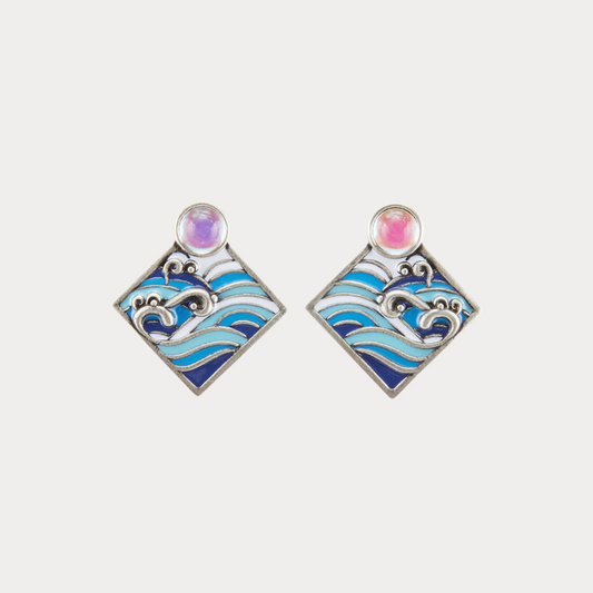 Moonlit Ocean Stud Earrings