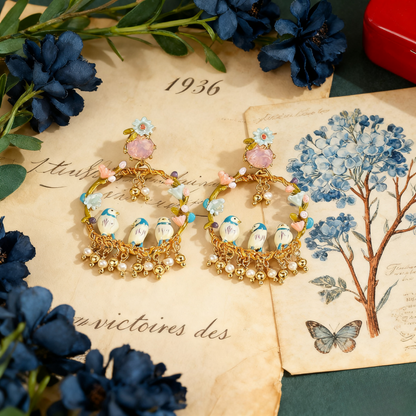 Birds Hoop Earrings