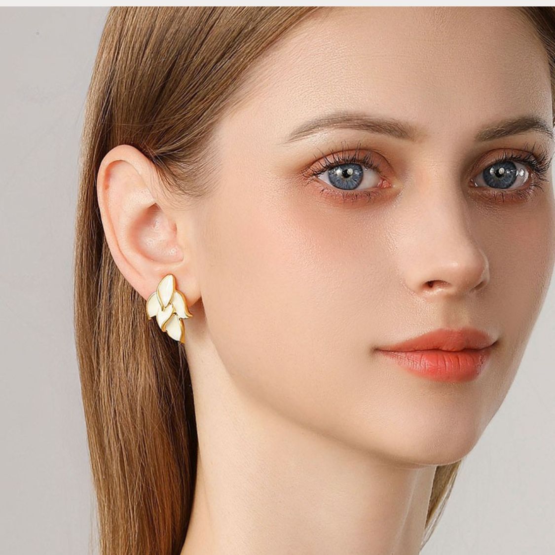 Golden Leaf Stud Earrings