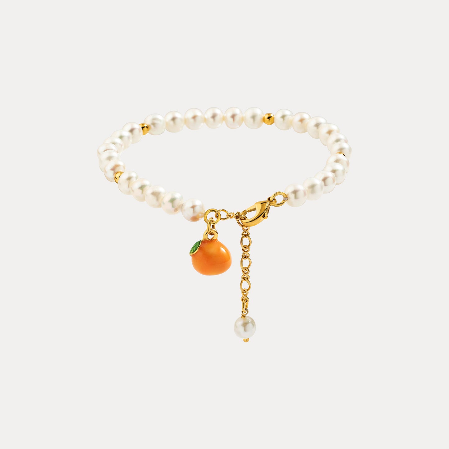 Orange Bracelet With Pearl