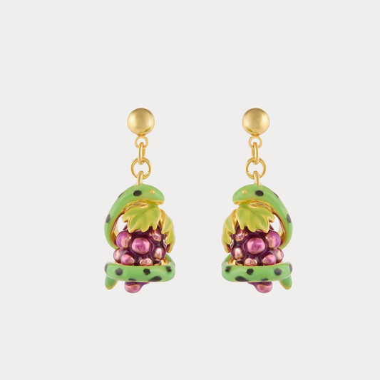 Snake and Grape Vine Earrings