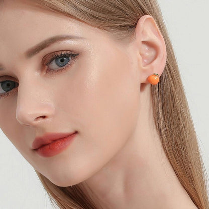 Orange Stud Earrings