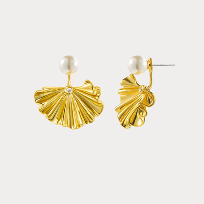 Gold Ginkgo Leaf Earrings