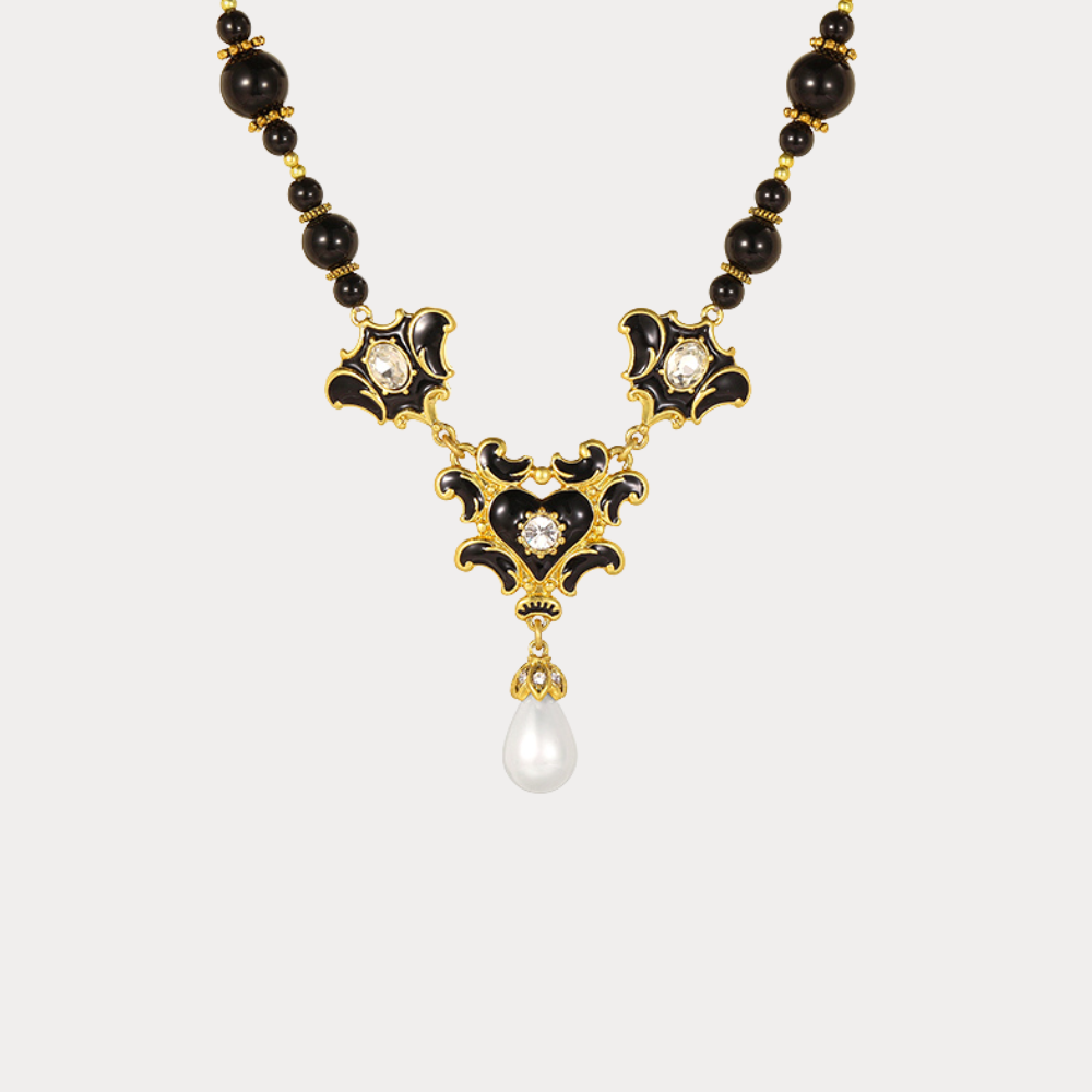 Vintage Noir Drop Necklace