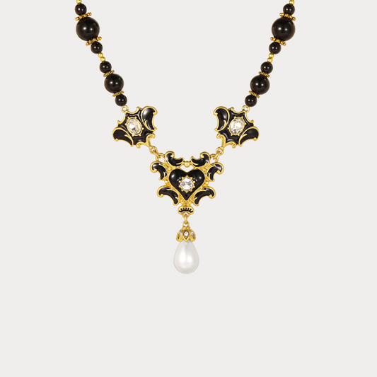 Vintage Noir Drop Necklace