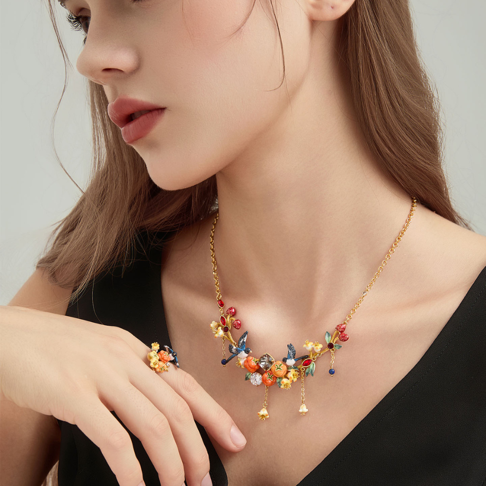 Persimmon Magpie Necklace