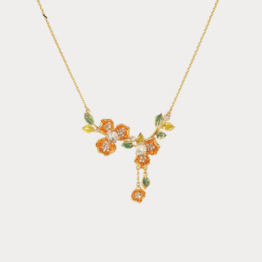 Vintage Blossom Tassel Necklace