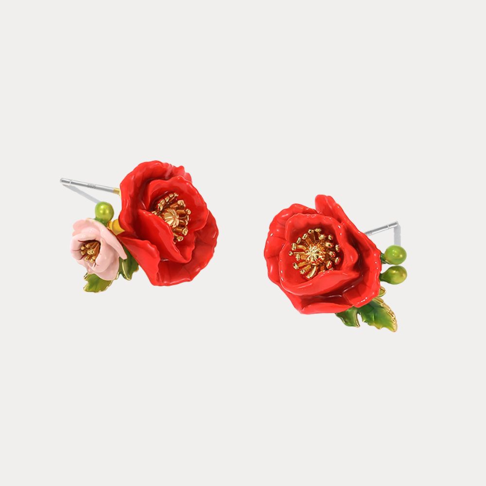 Corn Poppy Earring