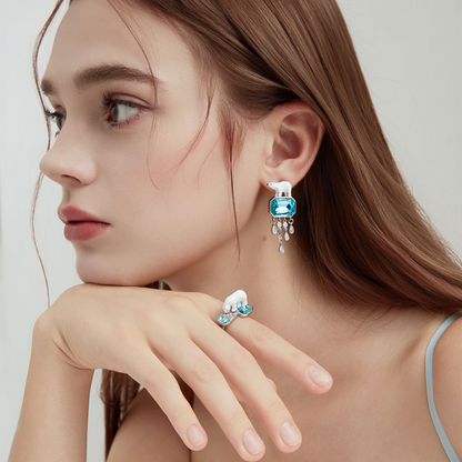 Polar Bear Tassel Earrings