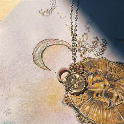 Celestial Zodiac Moon Necklace