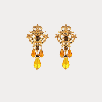 Vintage Amber Drop Earrings