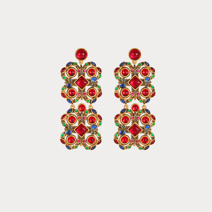 Vintage Scarlet Drop Earrings