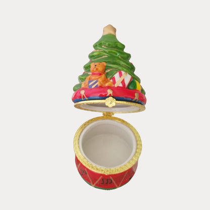 Christmas Tree Drum & Teddy Bear Trinket Box