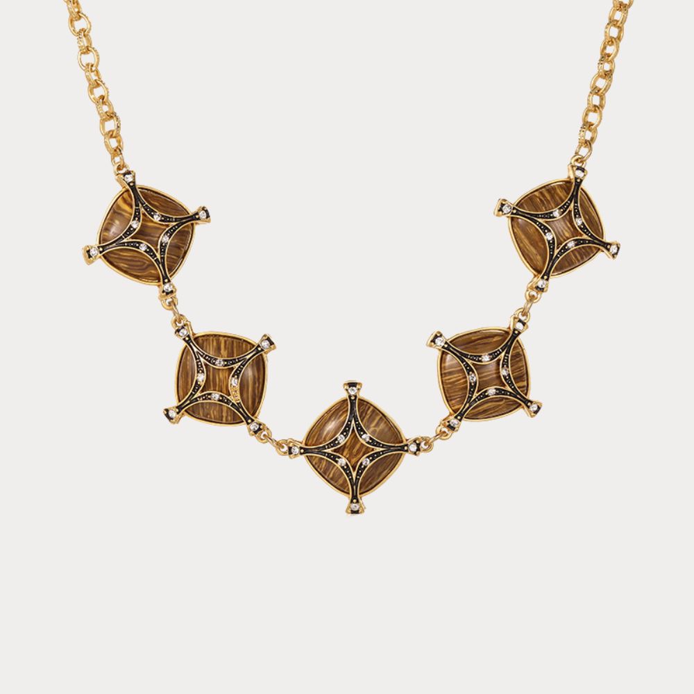 Vintage Cross Lattice Chrysoberyl Necklace
