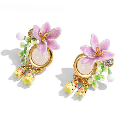 Tropical Blossom Drop Earrings