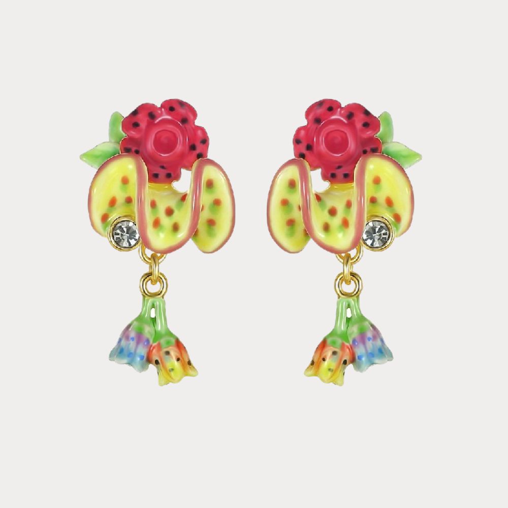 Tropical Blossom Drop Earrings