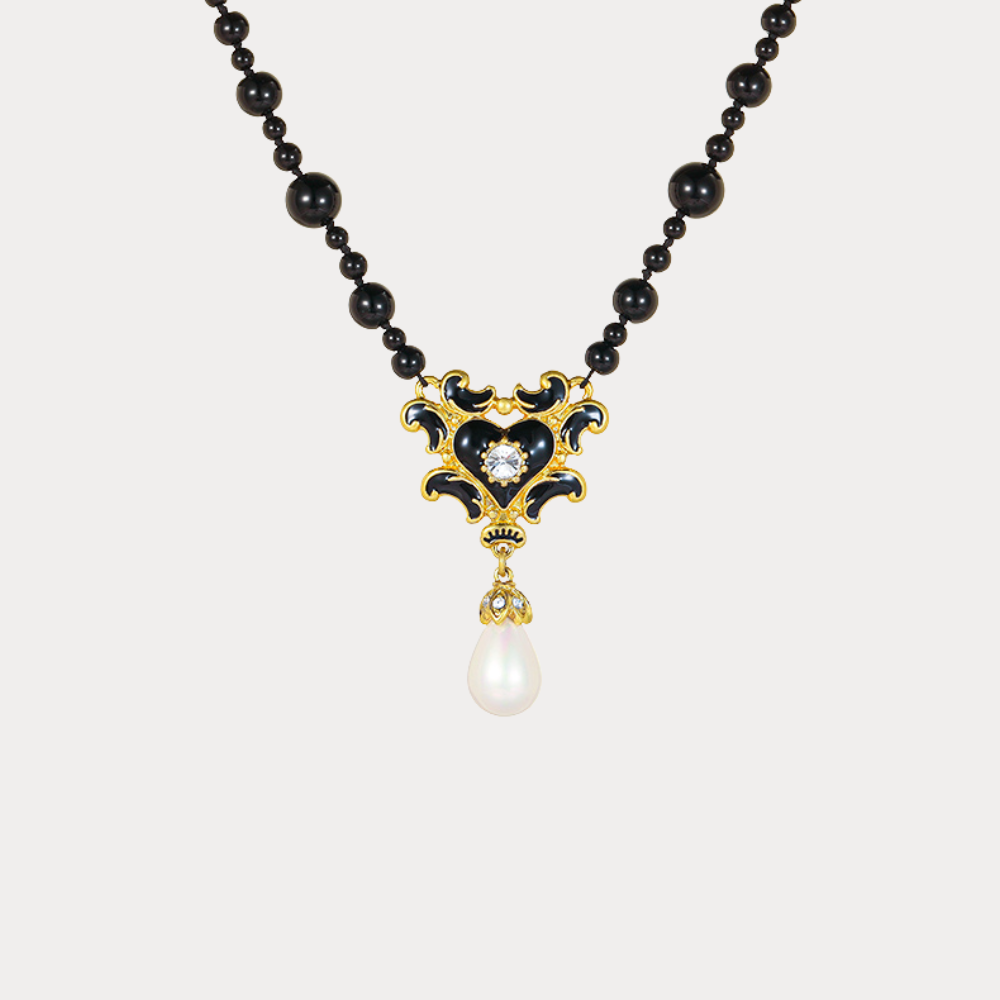 Vintage Noir Drop Necklace