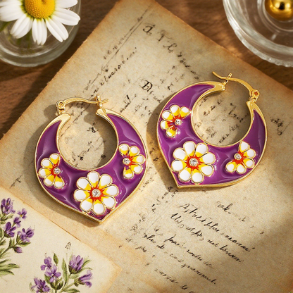 Daisy Crescent Earrings