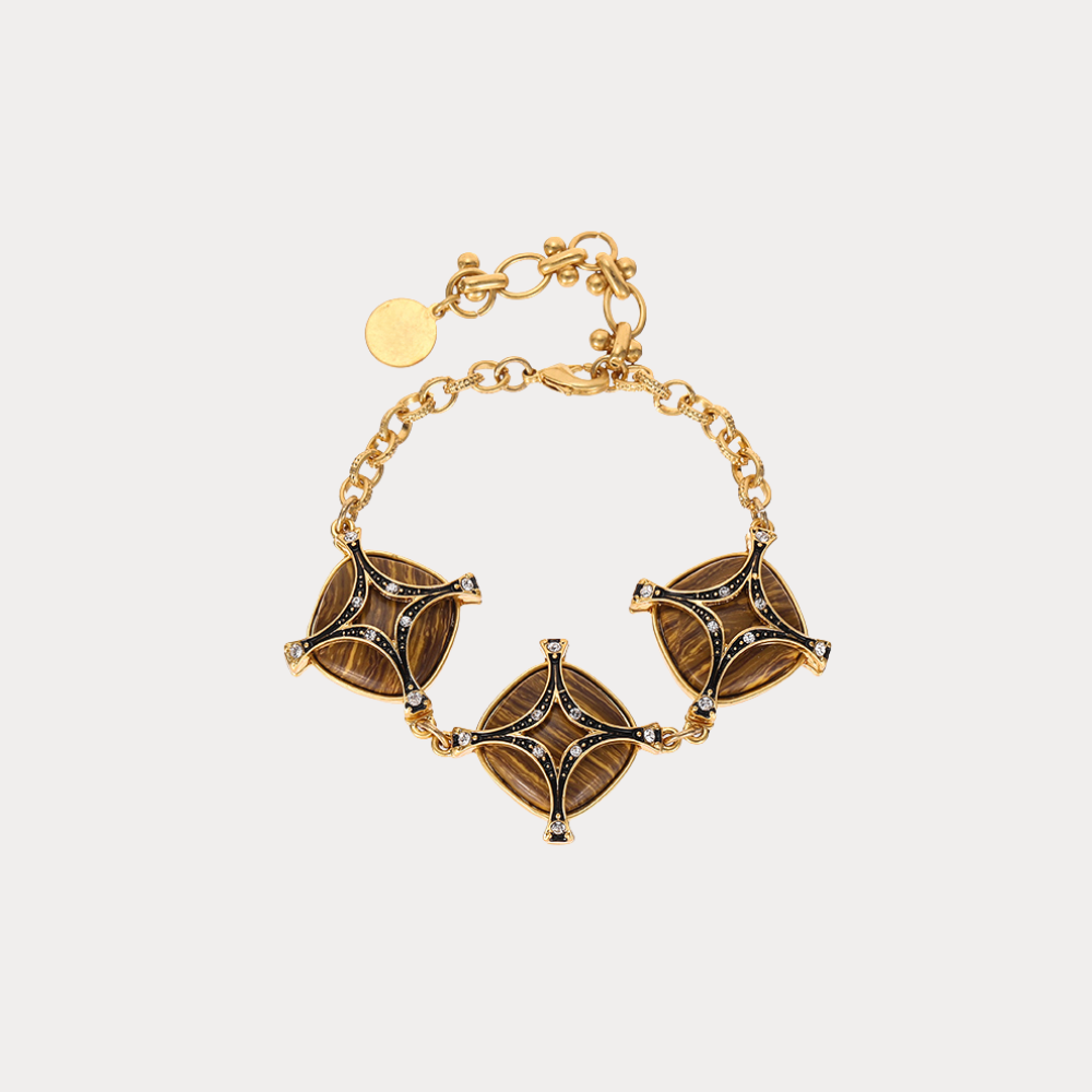 Vintage Cross Lattice Chrysoberyl Bracelet