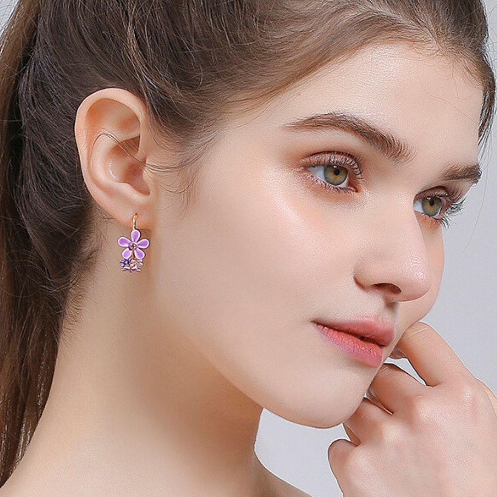 Forget-Me-Not Hoop Earrings