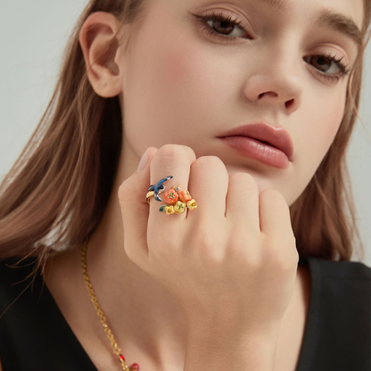 Persimmon Magpie Ring