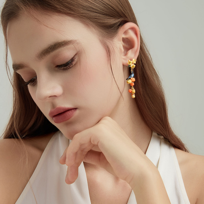 Persimmon Magpie Earrings