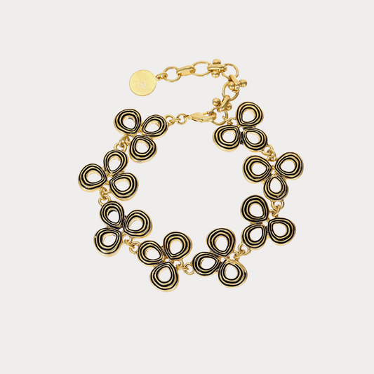Vintage Triple Petal Charm Bracelet