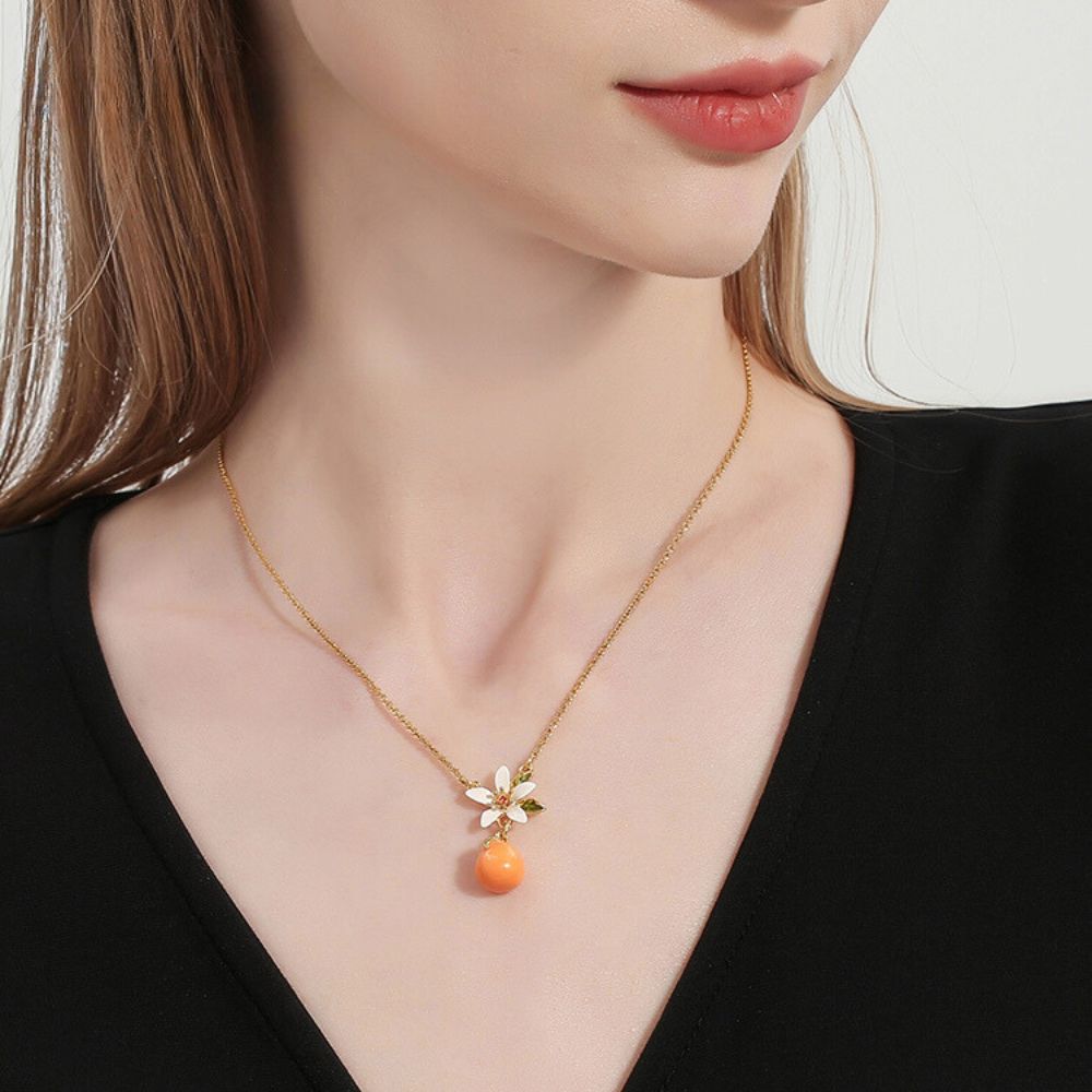 Orange Pendant Necklace