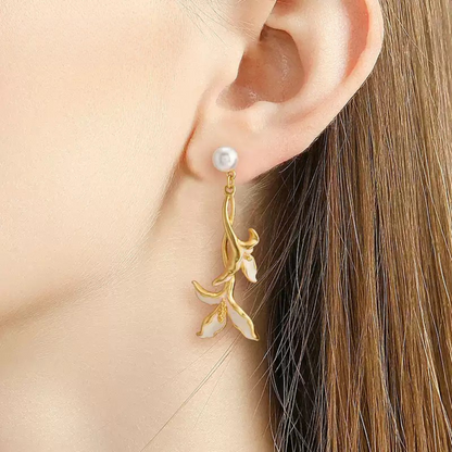 Golden Calla Lily Earrings