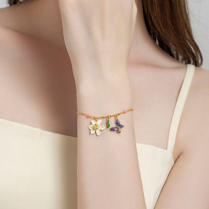 Daffodils & Butterfly Bracelet