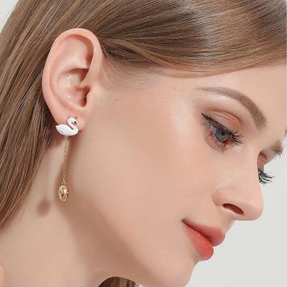 Swan Drop Earrings