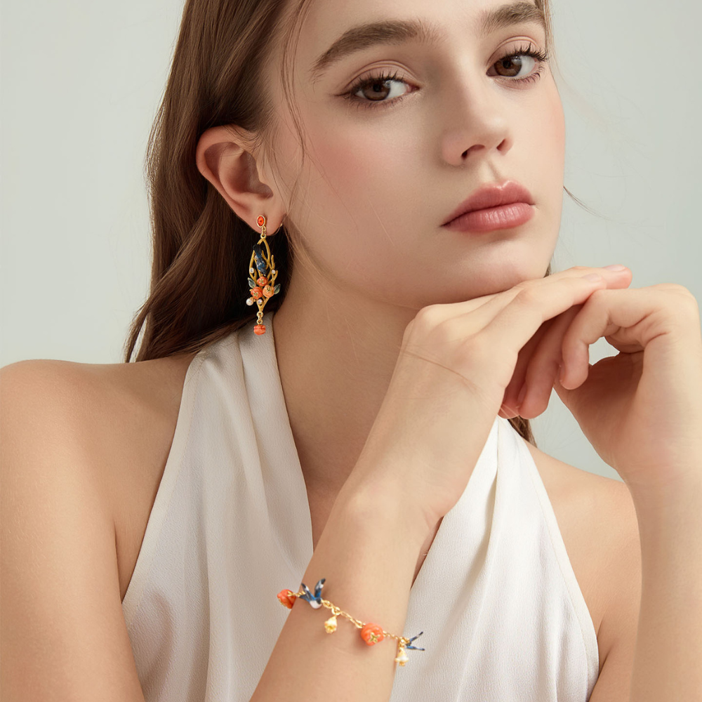 Persimmon Magpie Earrings