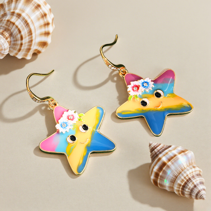 Rainbow Starfish Earrings