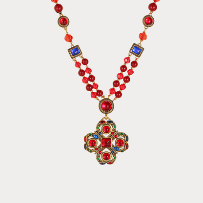 Vintage Scarlet Charm Necklace