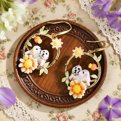 Dog Hoop Earrings