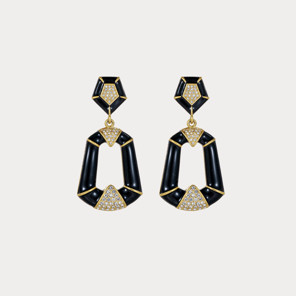Vintage Noir Geometric Hoop Earrings