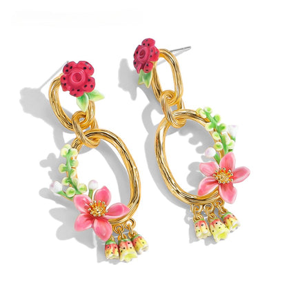 Tropical Blossom Dangle Earrings