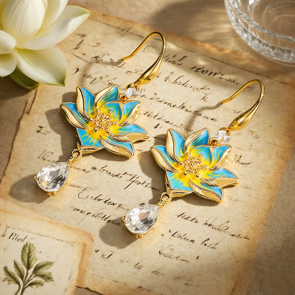 Lotus Blossom Drop Earrings