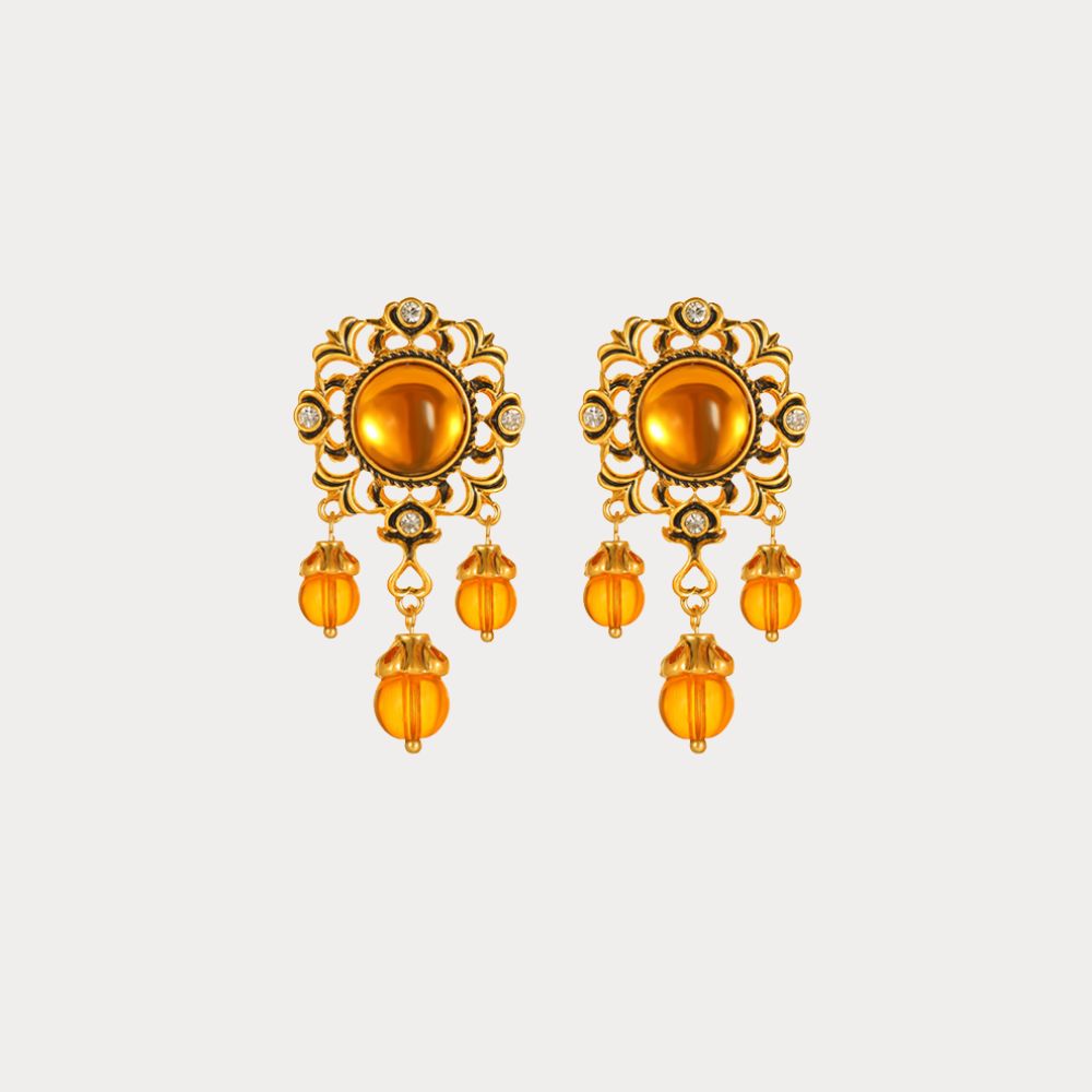 Vintage Amber Glow Earrings