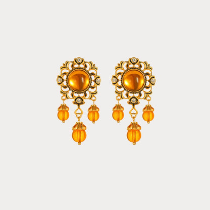 Vintage Amber Glow Earrings