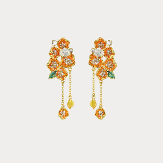 Vintage Blossom Tassel Earrings