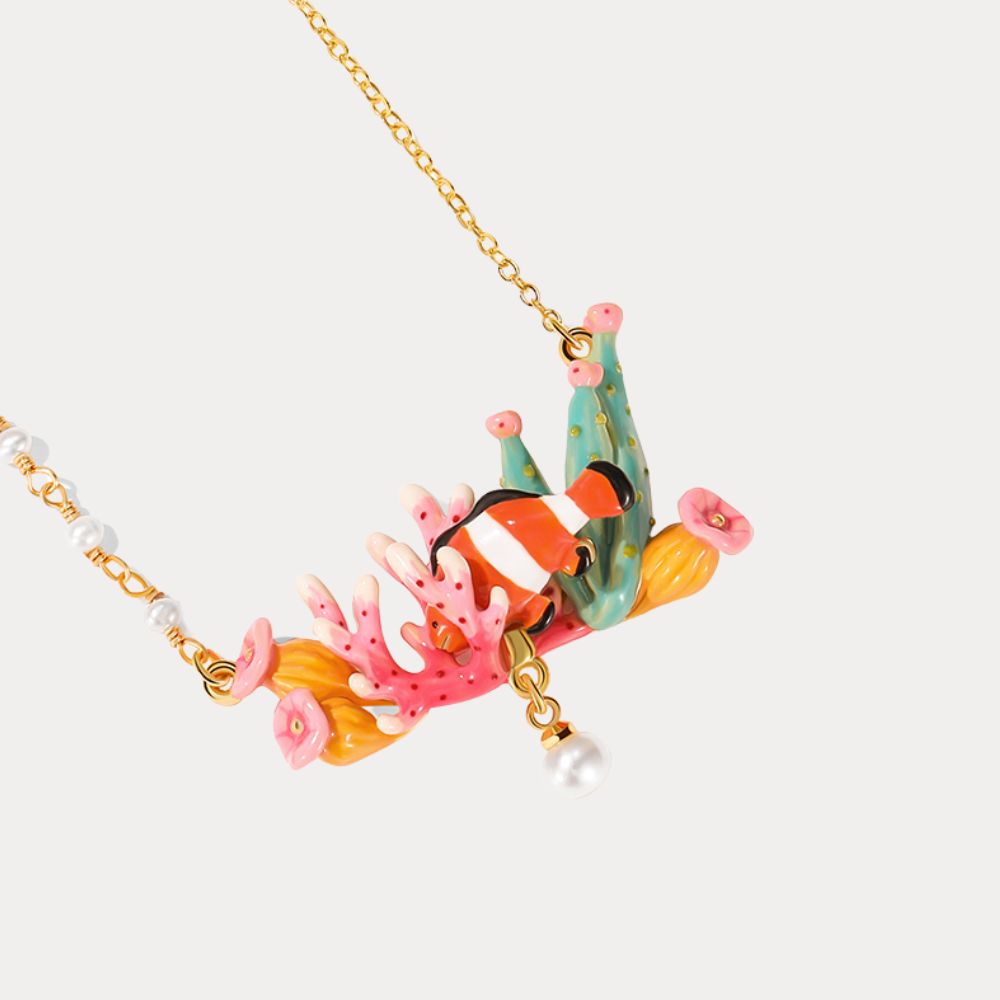 Coral Reef Clownfish Pearl Necklace