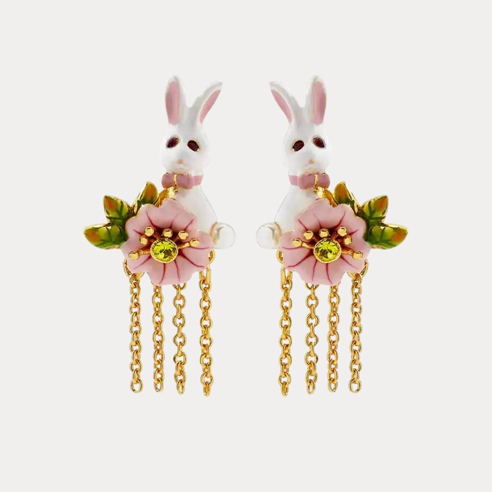 Rabbit Flower Dangle Earring