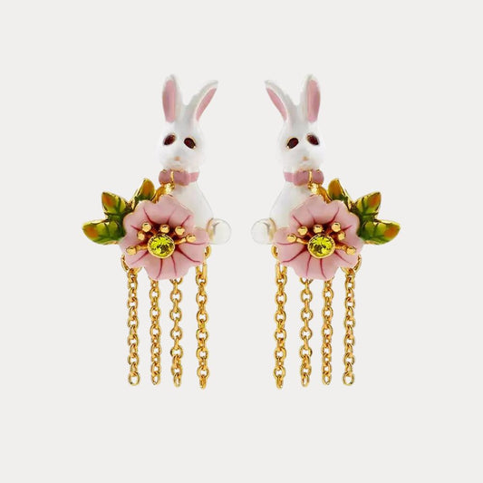 Rabbit Flower Dangle Earring