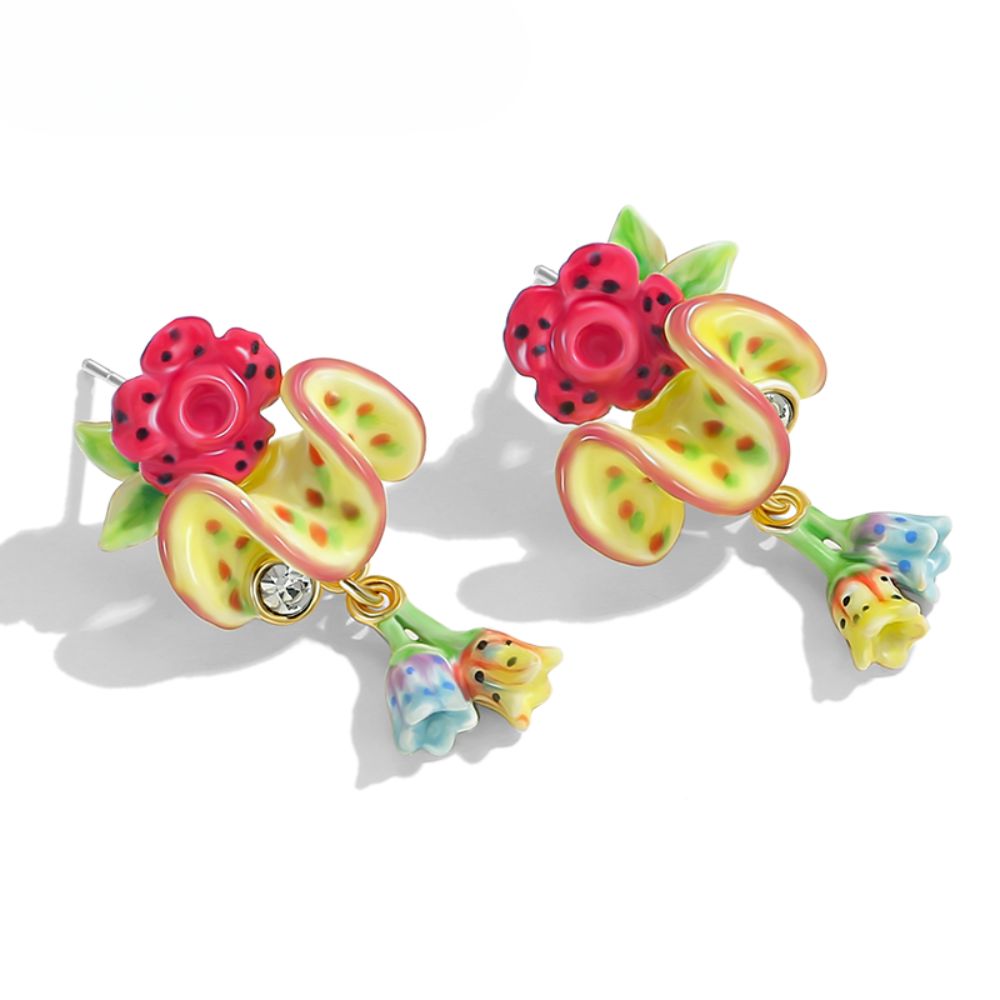 Tropical Blossom Drop Earrings