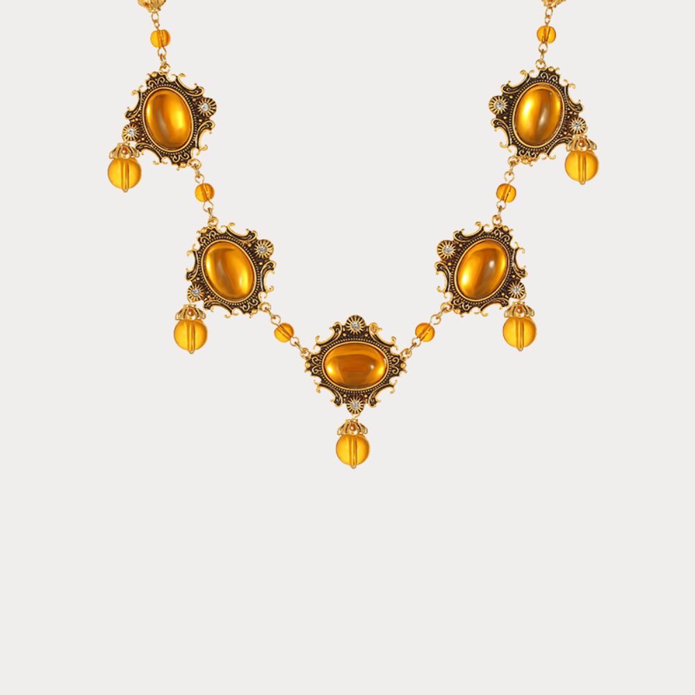 Vintage Amber Glow Necklace