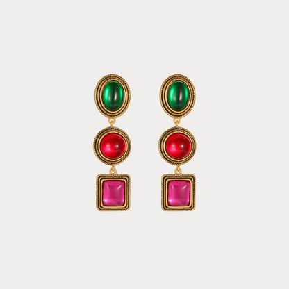 Vintage Scarlet Dangle Earrings