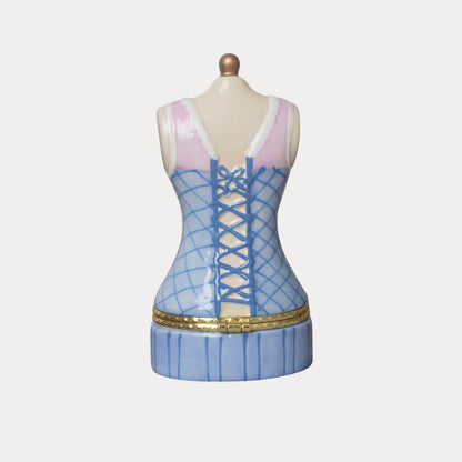 Blue Plaid Mannequin Trinket Box