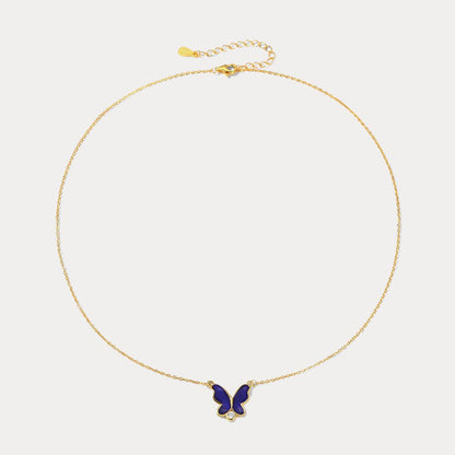 Thermochromic Butterfly Enamel Necklace